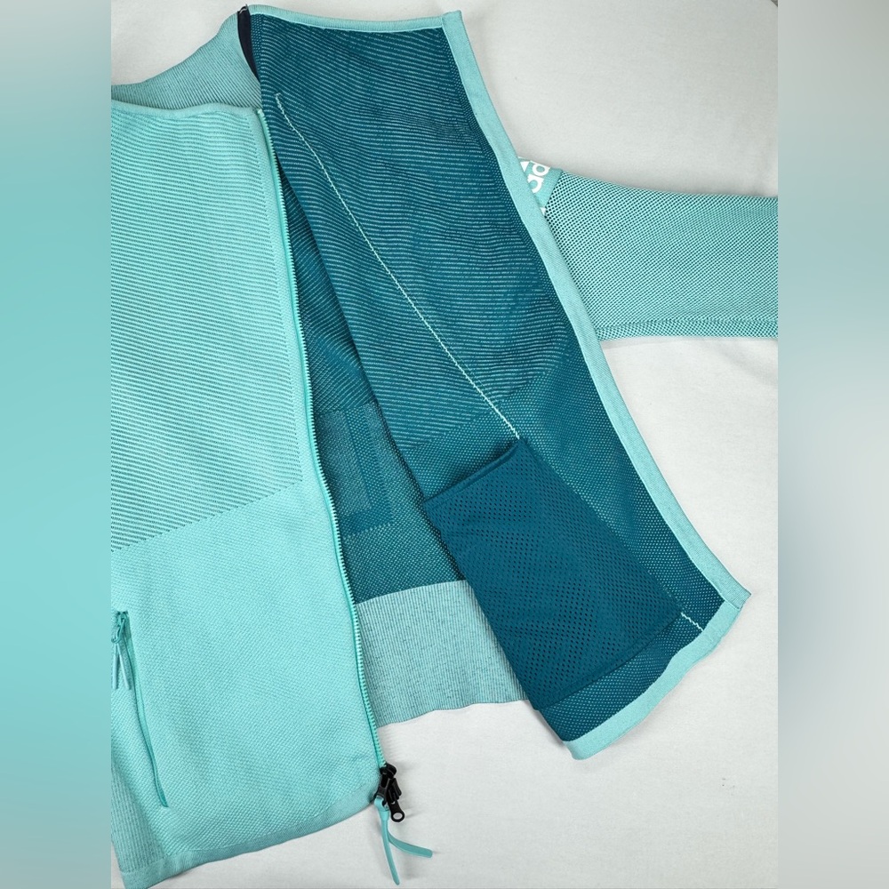 Adidas Women's Z.N.E. Heartracer Parley Jacket (Blue Spirit/Petrol Night) Large - Picture 7 of 15